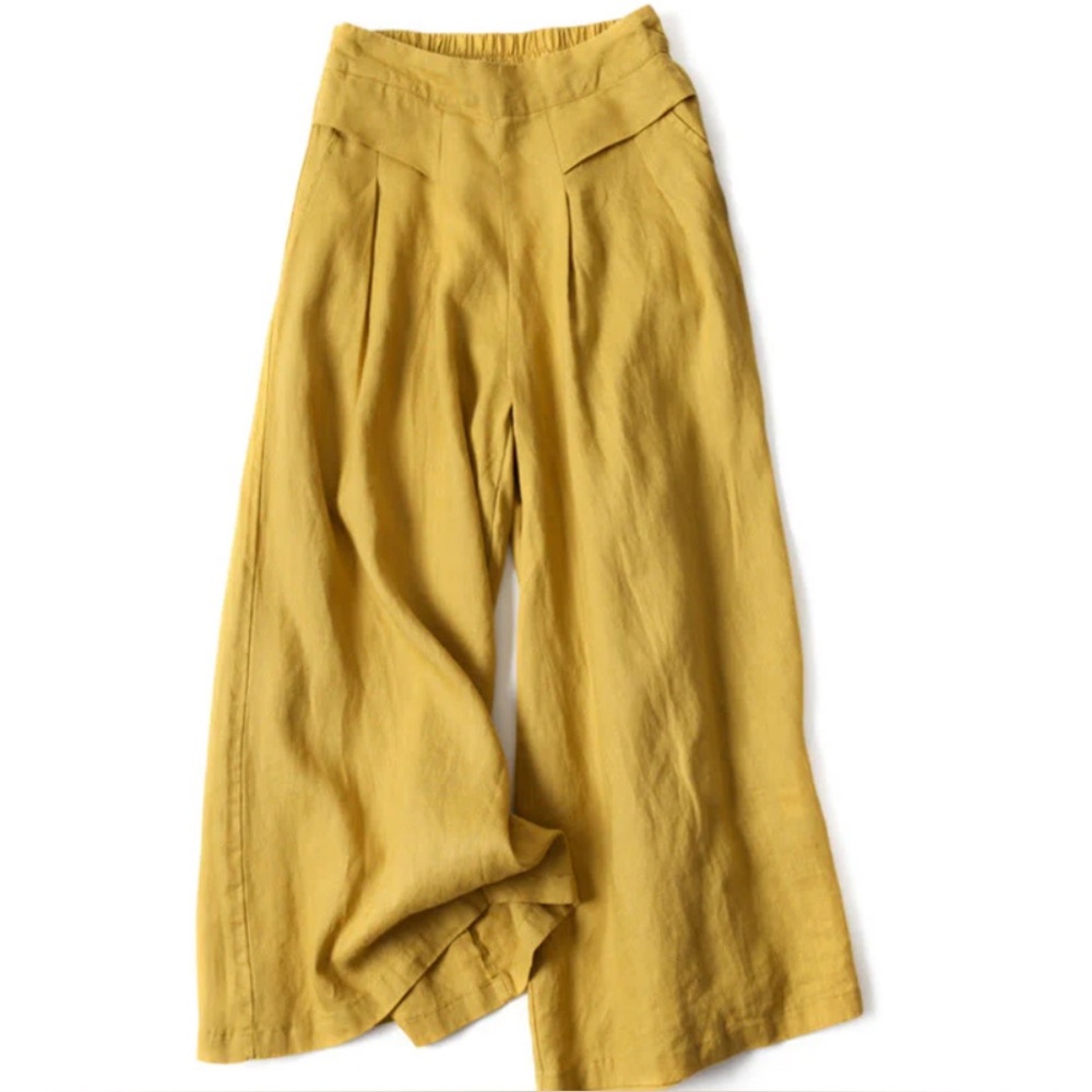 Wide-Leg Linen Pants